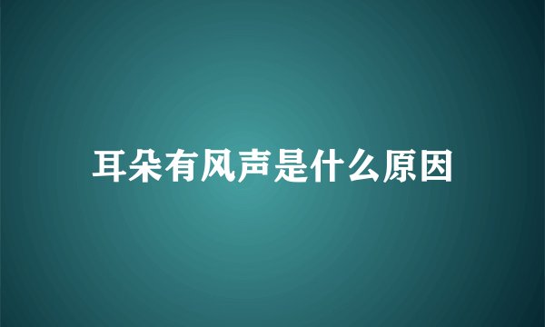 耳朵有风声是什么原因