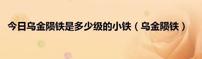 今日乌金陨铁是多少级的小铁（乌金陨铁）