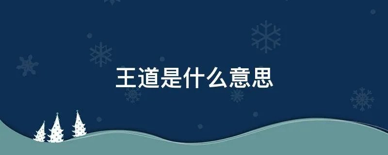 王道是什么意思