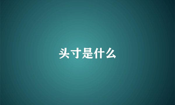 头寸是什么