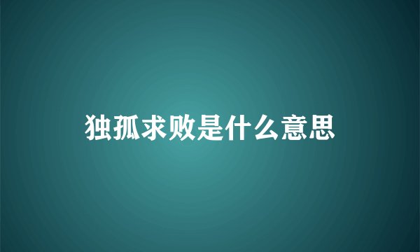 独孤求败是什么意思