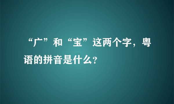“广”和“宝”这两个字，粤语的拼音是什么？