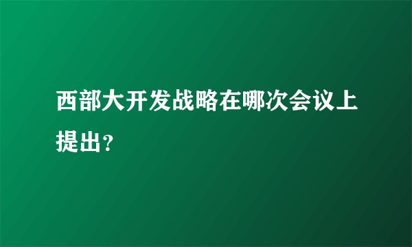 西部大开发战略在哪次会议上提出？