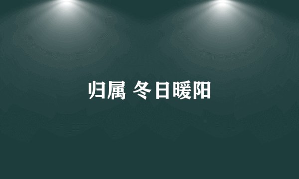 归属 冬日暖阳