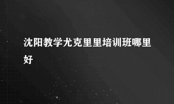 沈阳教学尤克里里培训班哪里好