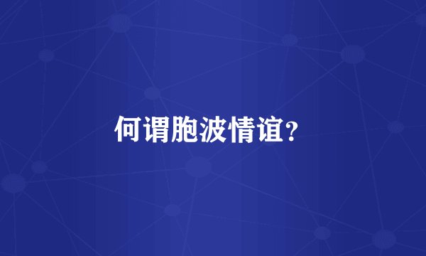 何谓胞波情谊？