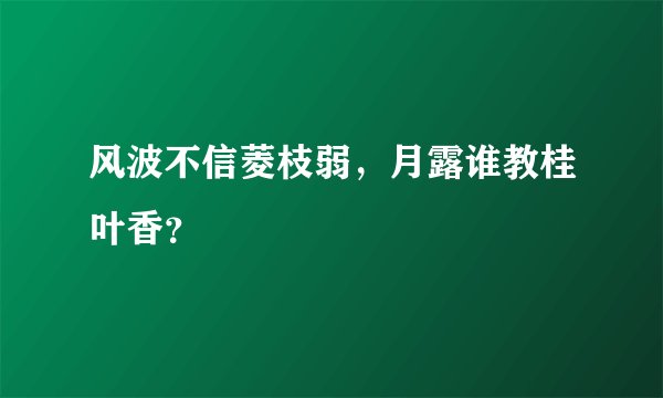 风波不信菱枝弱，月露谁教桂叶香？