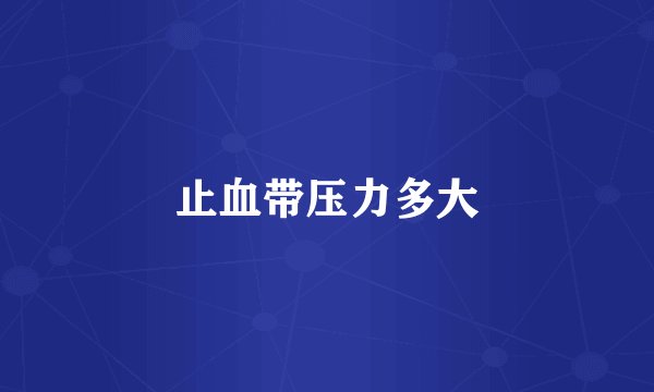 止血带压力多大