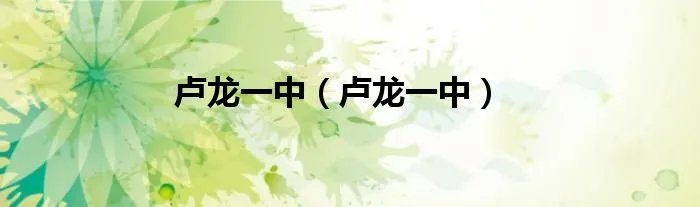 卢龙一中（卢龙一中）