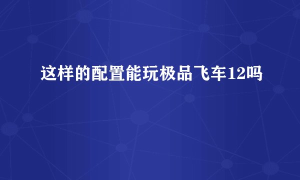 这样的配置能玩极品飞车12吗