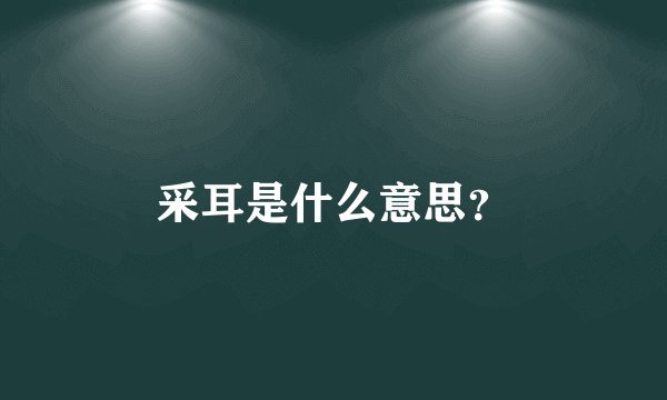 采耳是什么意思？