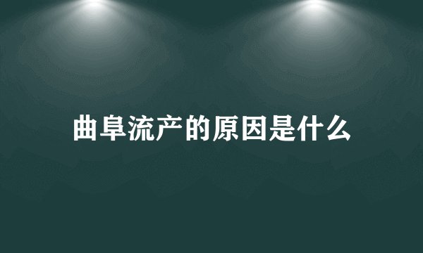 曲阜流产的原因是什么