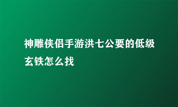 神雕侠侣手游洪七公要的低级玄铁怎么找