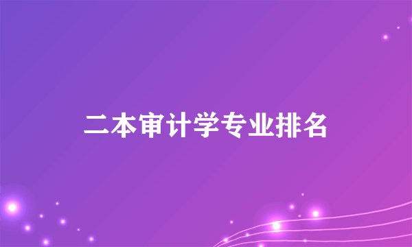 二本审计学专业排名