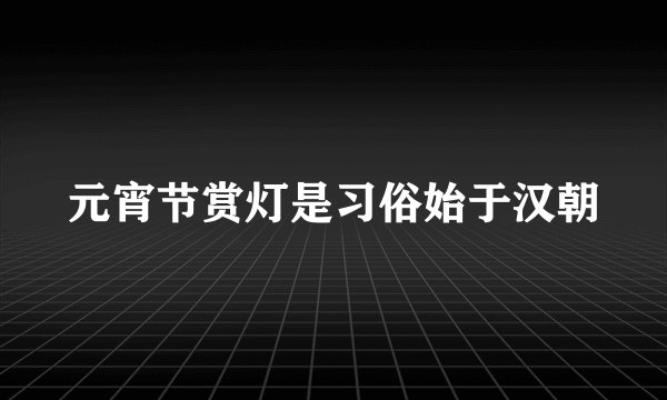 元宵节赏灯是习俗始于汉朝