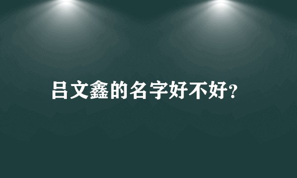 吕文鑫的名字好不好？