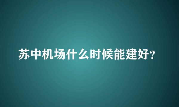 苏中机场什么时候能建好？