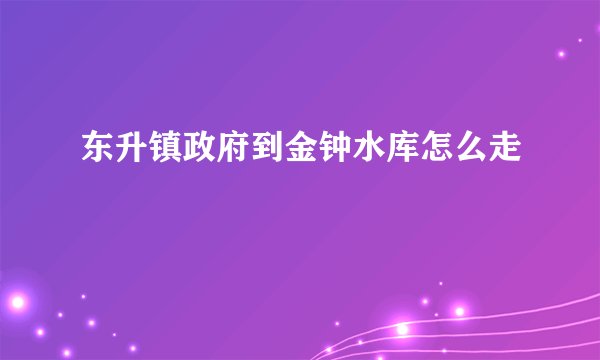 东升镇政府到金钟水库怎么走