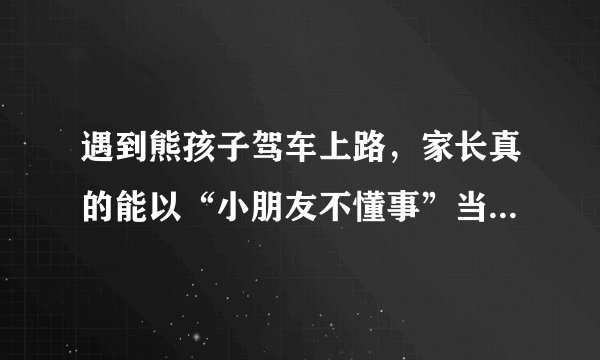 遇到熊孩子驾车上路，家长真的能以“小朋友不懂事”当借口吗？