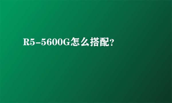 R5-5600G怎么搭配?