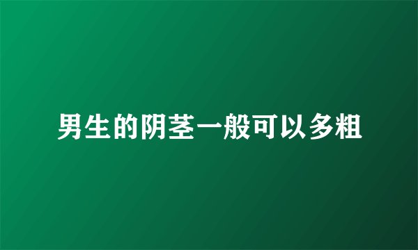 男生的阴茎一般可以多粗