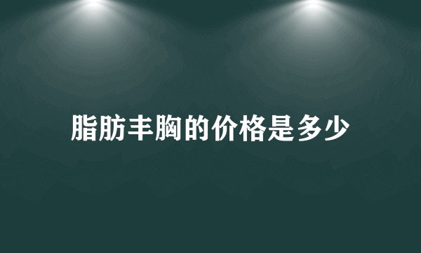 脂肪丰胸的价格是多少