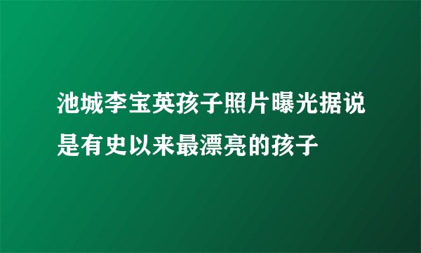 池城李宝英孩子照片曝光据说是有史以来最漂亮的孩子