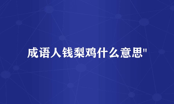 成语人钱梨鸡什么意思