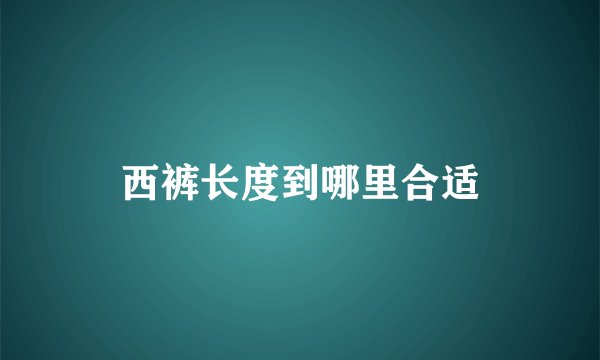 西裤长度到哪里合适