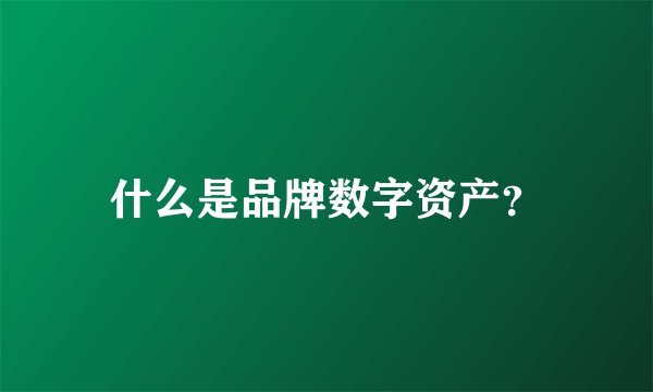 什么是品牌数字资产？