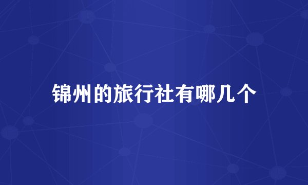 锦州的旅行社有哪几个