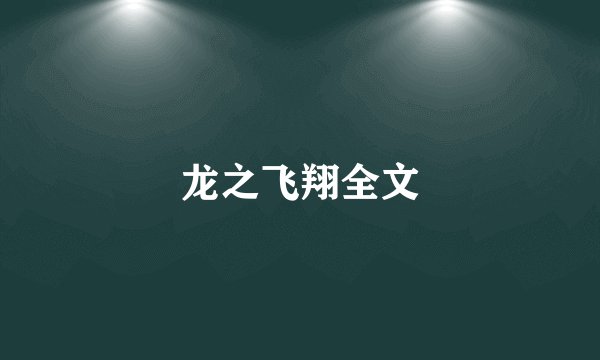 龙之飞翔全文