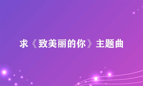 求《致美丽的你》主题曲