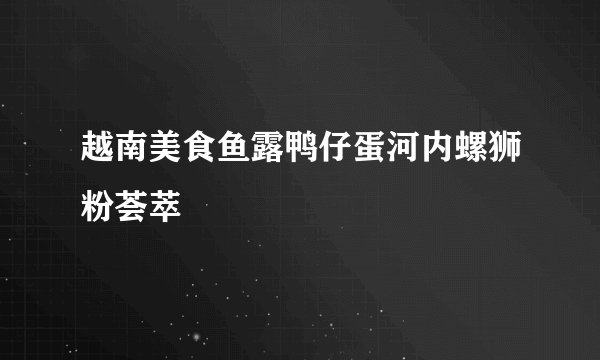 越南美食鱼露鸭仔蛋河内螺狮粉荟萃
