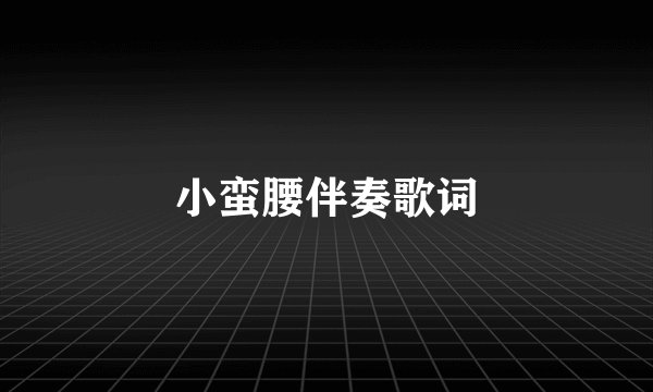 小蛮腰伴奏歌词