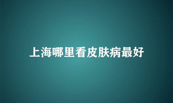 上海哪里看皮肤病最好