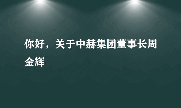 你好，关于中赫集团董事长周金辉