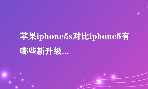 苹果iphone5s对比iphone5有哪些新升级 参数配置对比