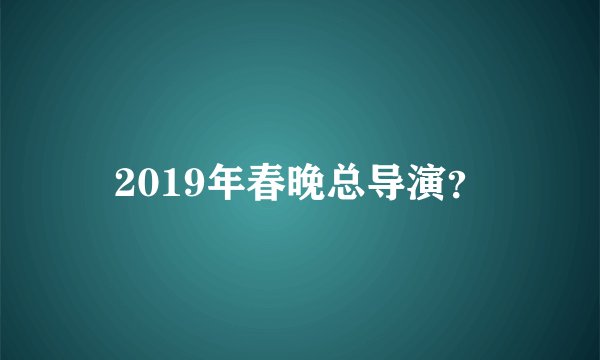 2019年春晚总导演？
