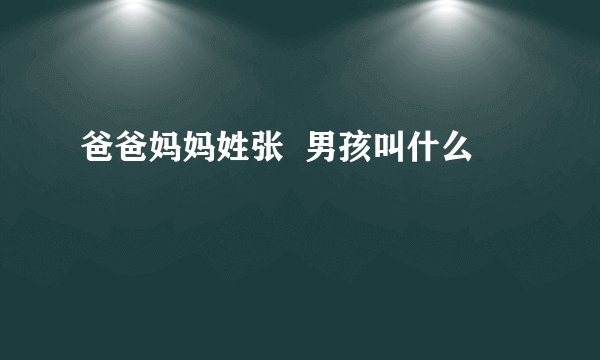 爸爸妈妈姓张  男孩叫什么