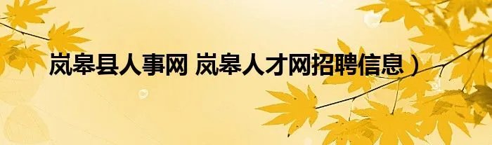 岚皋县人事网 岚皋人才网招聘信息）