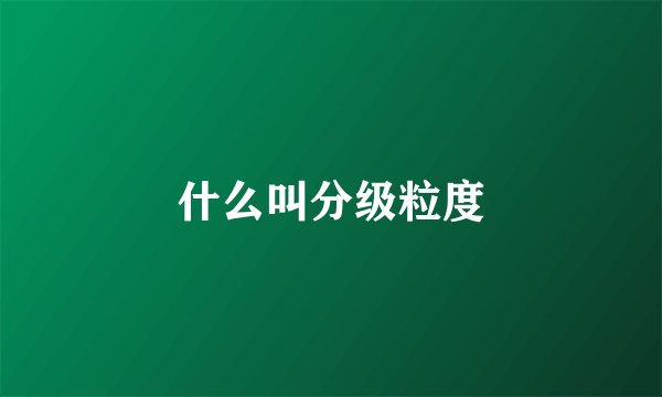 什么叫分级粒度