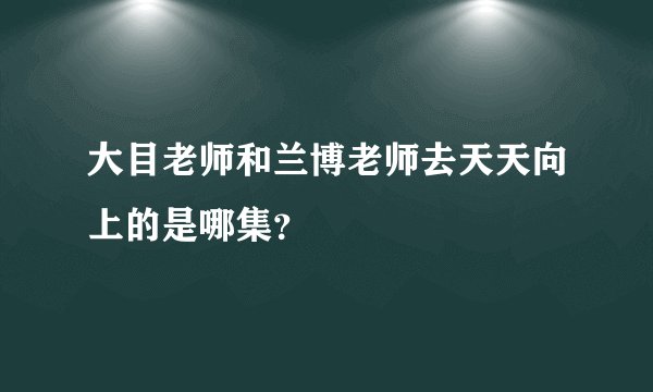 大目老师和兰博老师去天天向上的是哪集？
