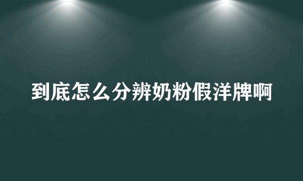 到底怎么分辨奶粉假洋牌啊