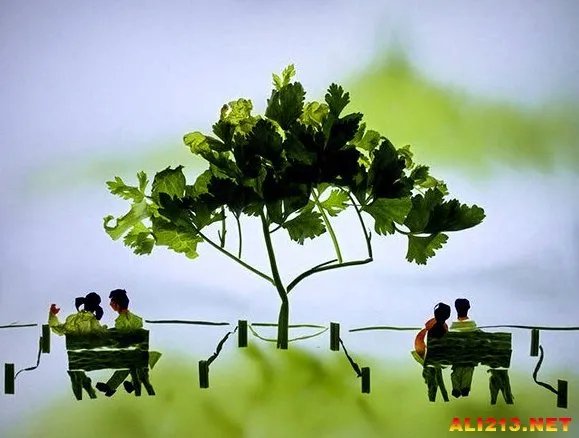 又是来拉仇恨的！民间高手用香菜拼出的西湖美景