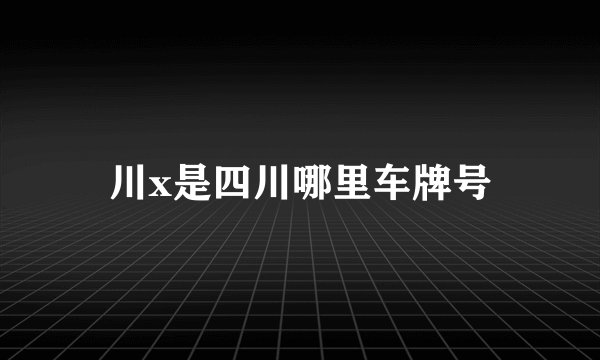 川x是四川哪里车牌号