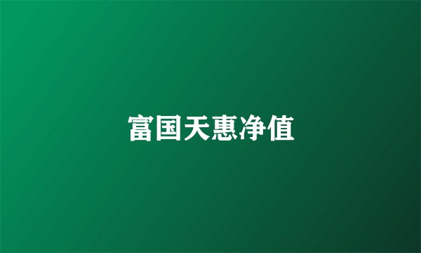 富国天惠净值