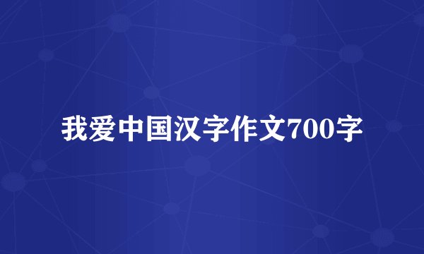 我爱中国汉字作文700字