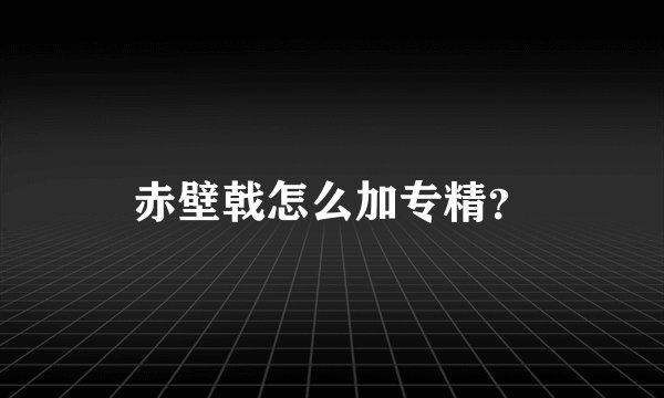 赤壁戟怎么加专精？