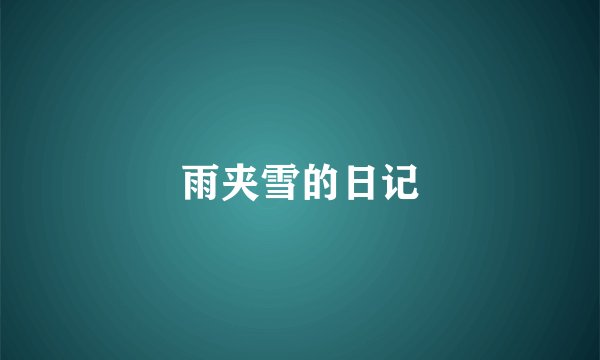 雨夹雪的日记